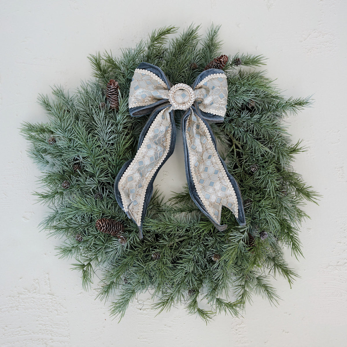 Velvet & Jacquard Fabric Bow Ornament