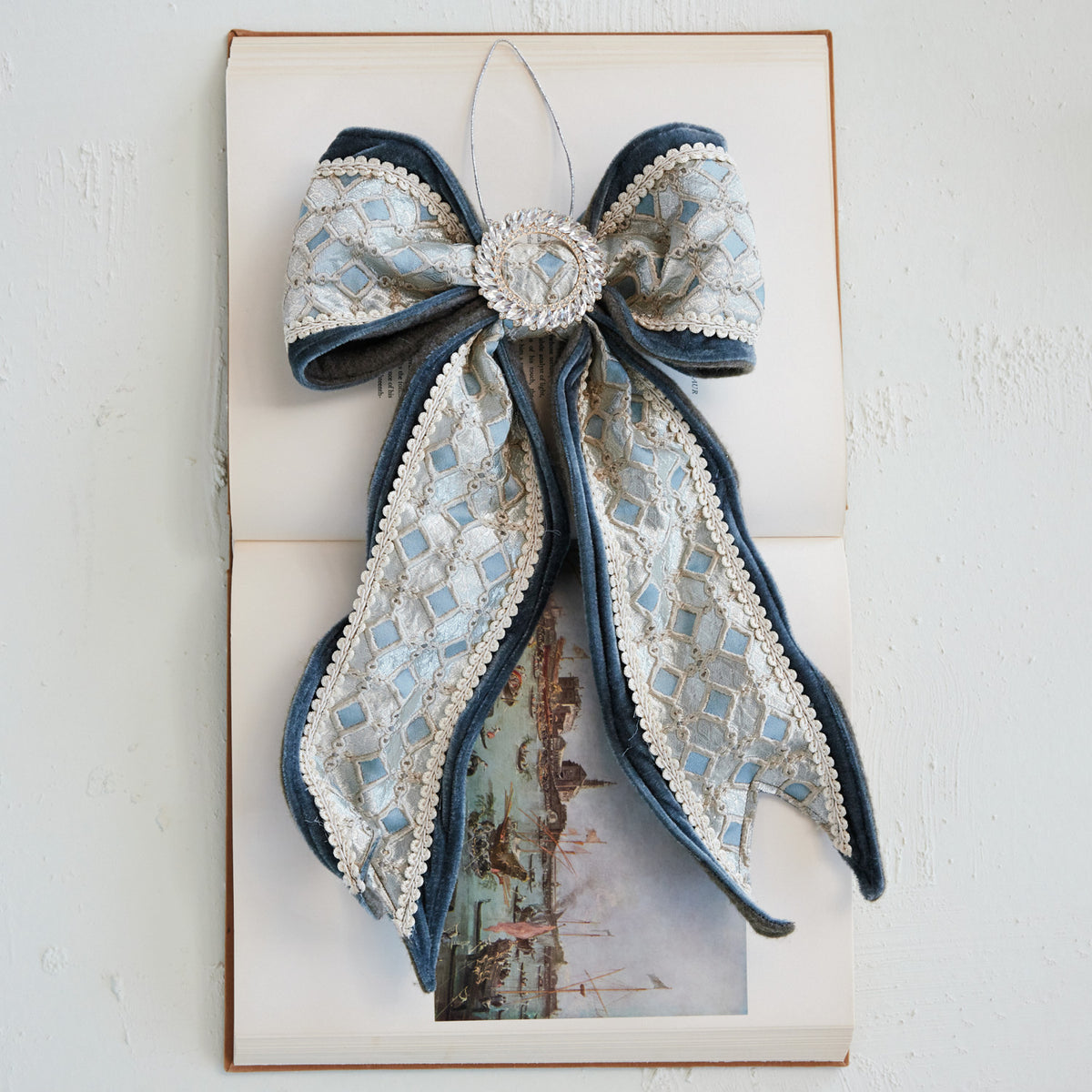 Velvet & Jacquard Fabric Bow Ornament