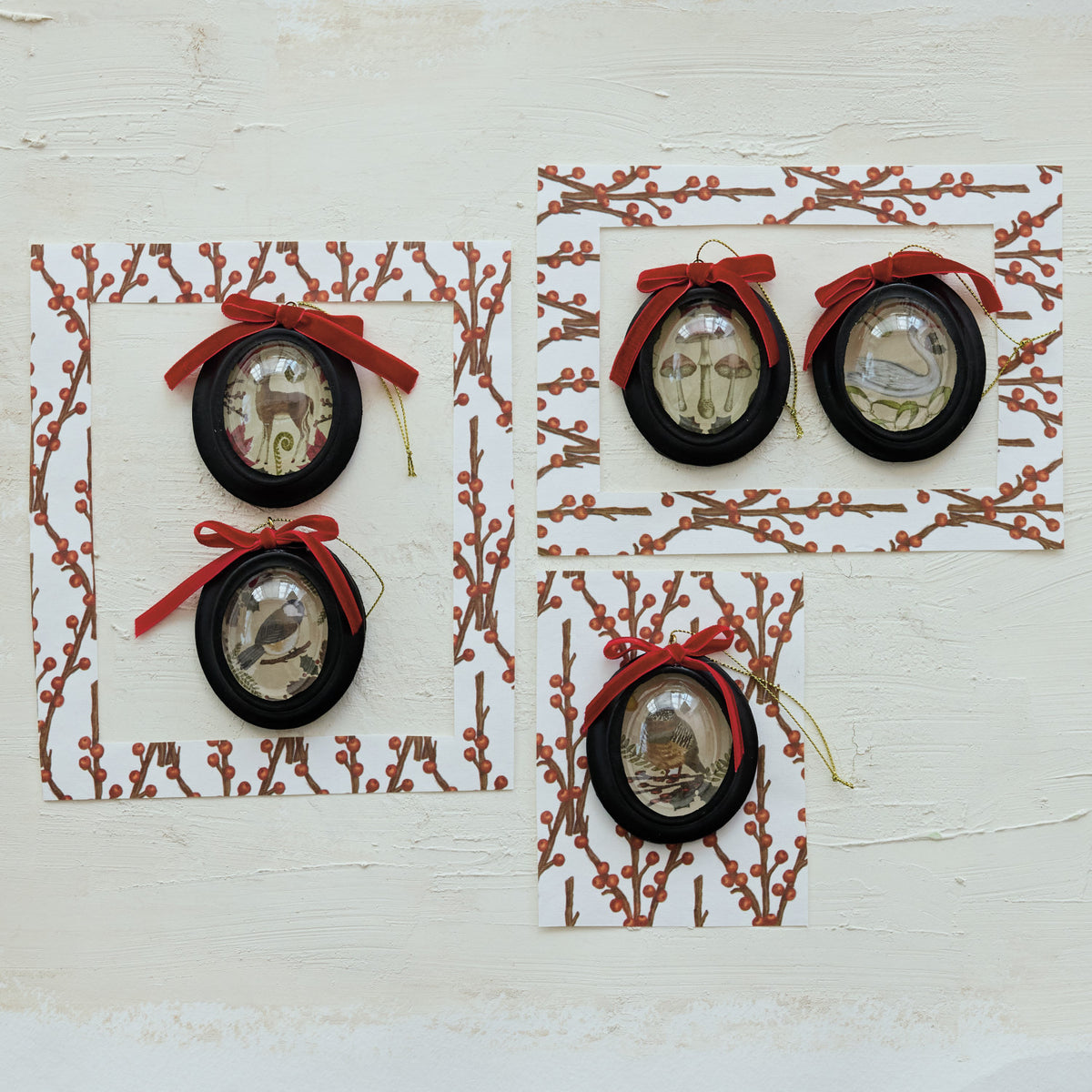 Framed Ornament with Seasonal Botanicals