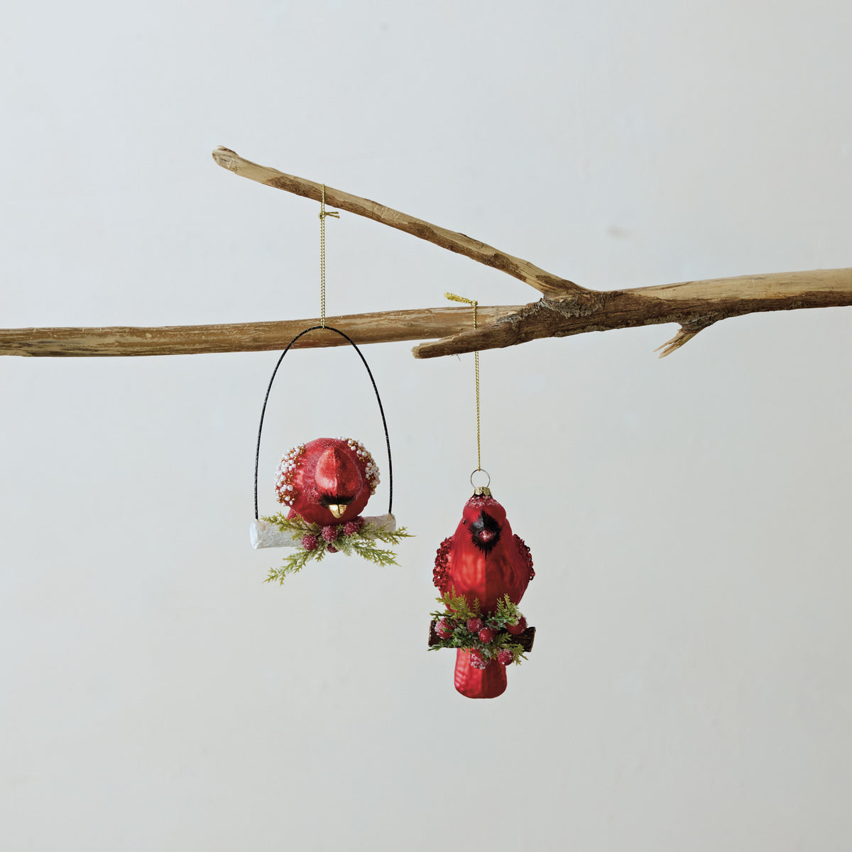 Glass Cardinal Ornament