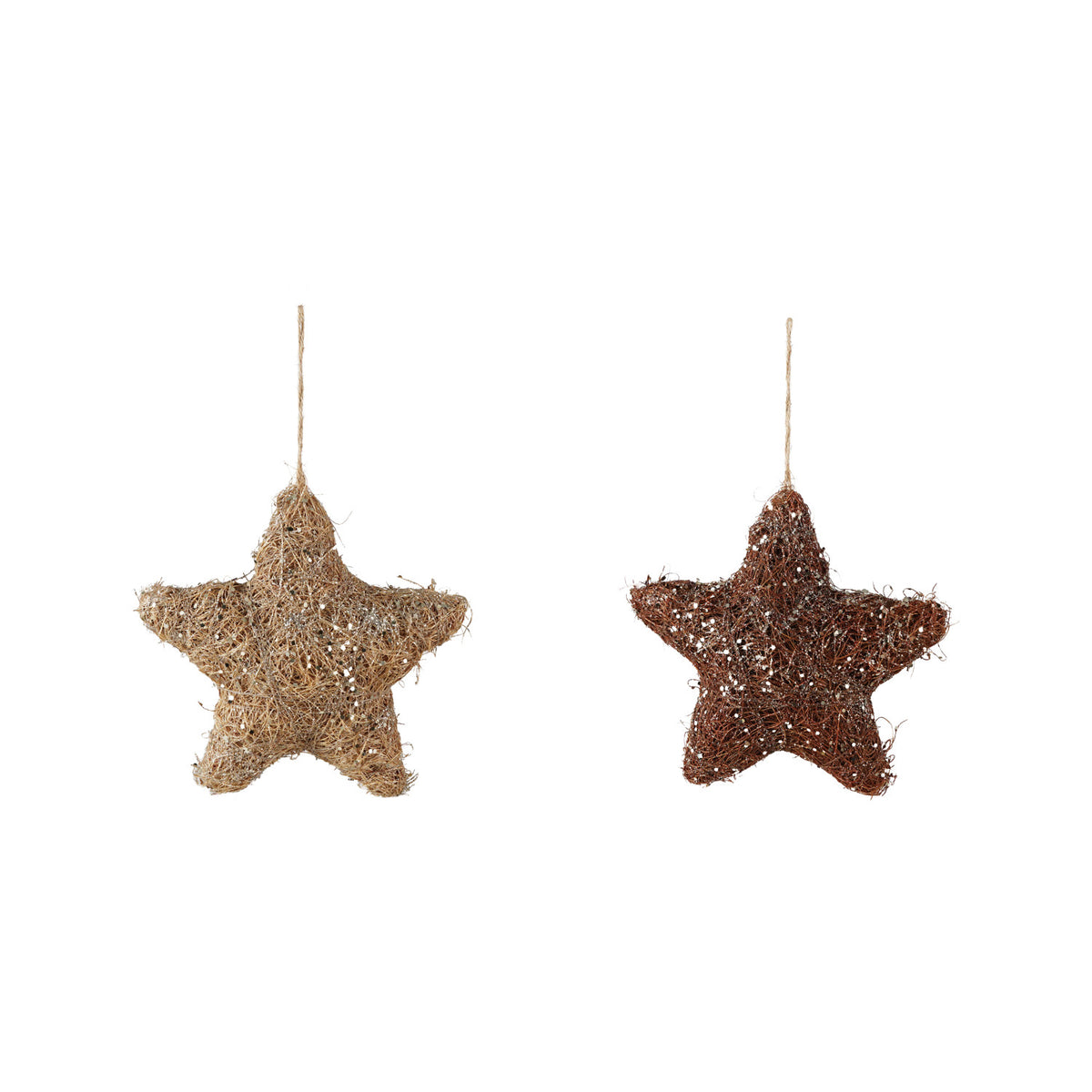 Grass Star Ornament with Glitter