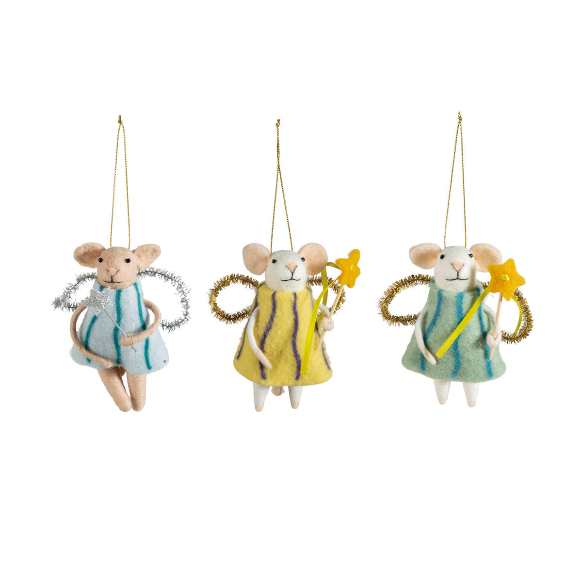 Wool Felt Fairy Mouse Ornament