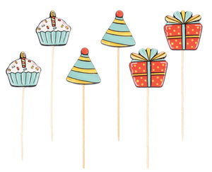 Cup Cake Decorations - Set of 6
