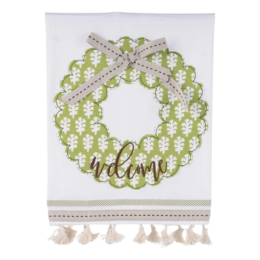 Welcome Wreath Tea Towel