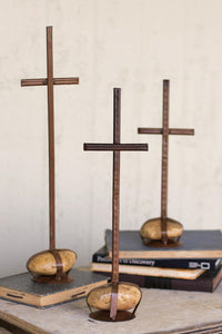 Scrap Metal Crosses - Set of Three