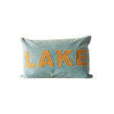 Cotton Canvas Lumbar Pillow with Applique "Lake"