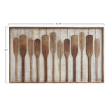 Wood Framed Wall Decor with Raised Paddles
