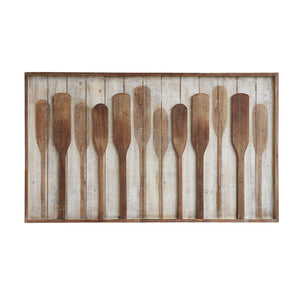 Wood Framed Wall Decor with Raised Paddles