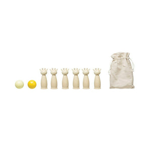 Lotus Wood Bowling Set with Drawstring Bag