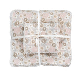 Cotton Double Cloth Bed Cover with 2 King Shams and Floral Pattern