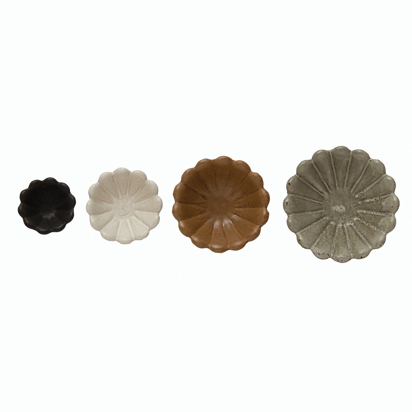 Stoneware Flower Bowls - Set of 4