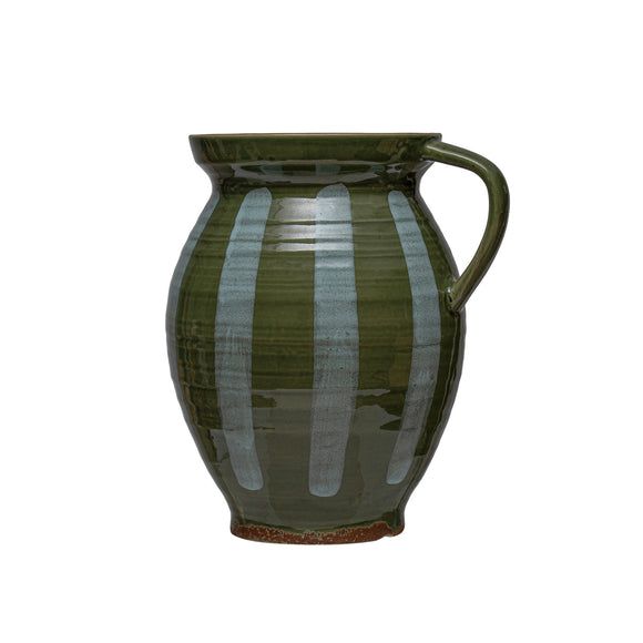 Hand Painted Stoneware Pitcher