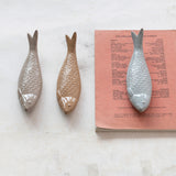 Sculpted Stoneware Fish, Choice of 3 Colors