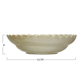 Stoneware Bowl with Scalloped Edge
