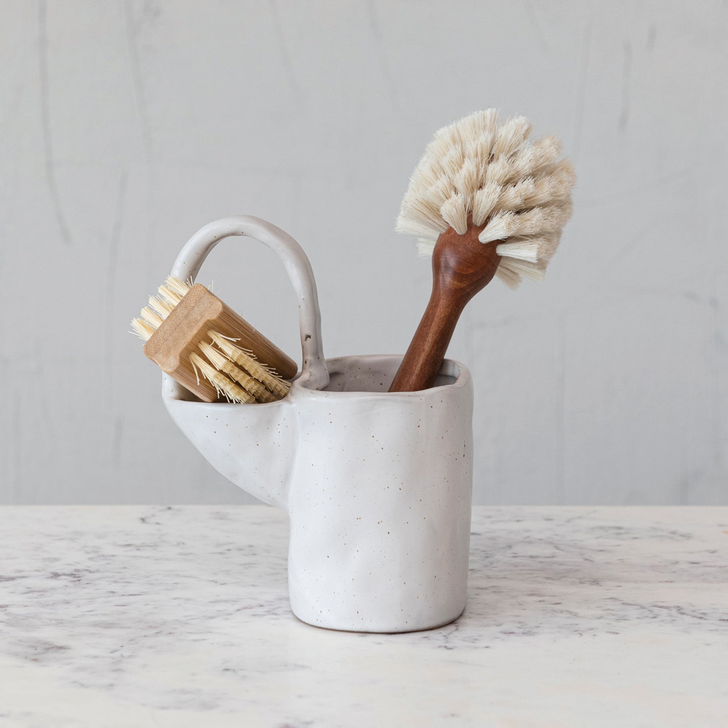 Stoneware Brush and Sponge Holder