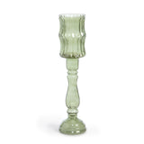 Maybelle Tall Green Glass Candle Holder