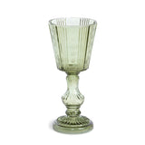 Maybelle Green Glass Pedestal Candle Holder