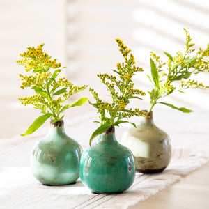 Glazed Stoneware Bud Vase