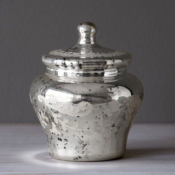 Mercury Glass Urn with Lid