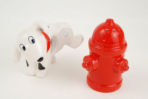 Dalmatian and Fire Hydrant Salt and Pepper Shakers