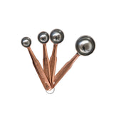 Set of 4 Stainless Steel Measuring Spoons with Copper Finish