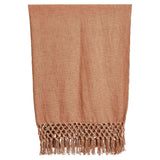 Woven Cotton Throw w with Crochet and Fringe