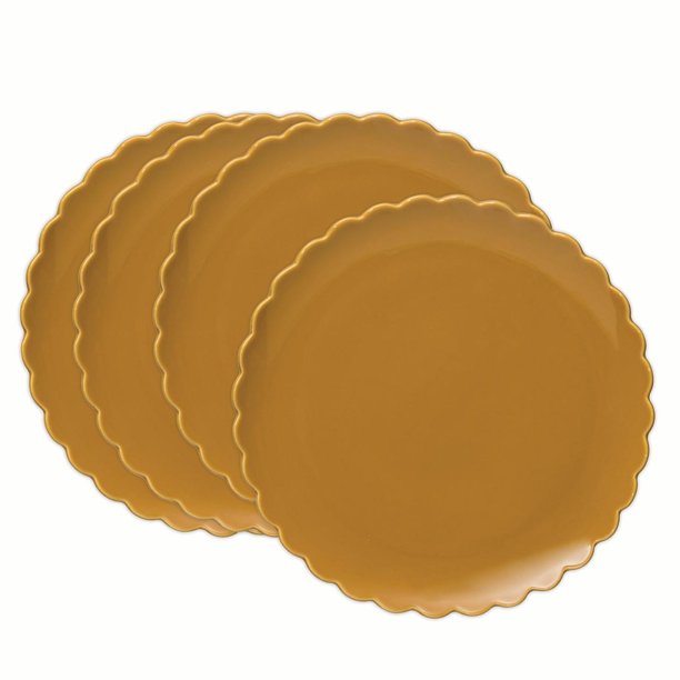 Stoneware Scalloped Dinner Plate