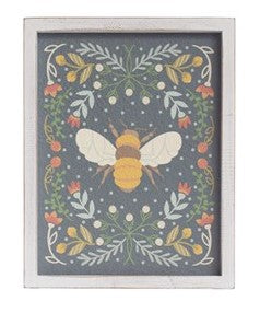 Wood Wall Decor w/ Florals & Bee, 4 Styles