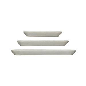White Stoneware Trays, Set of 3