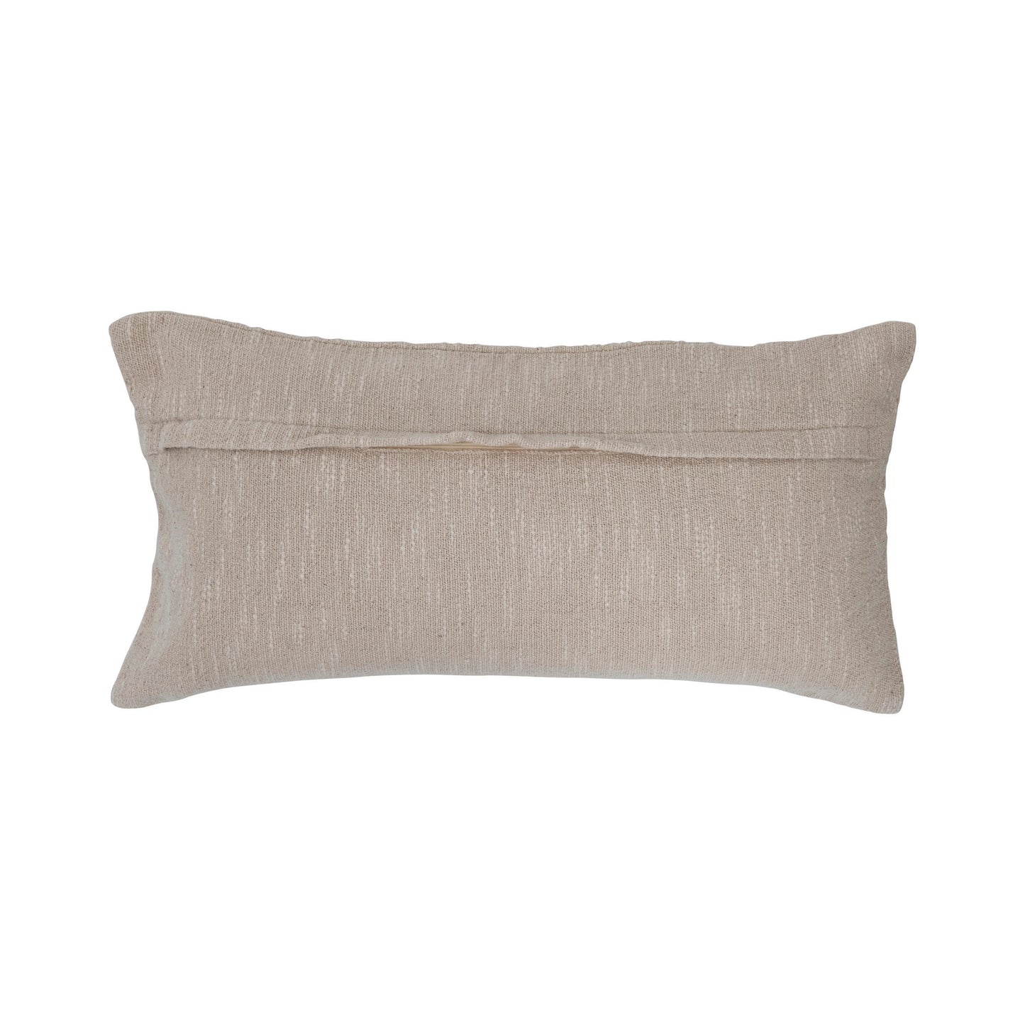 Cotton Embroidered Lumbar Pillow with Eyelash Fringe "Love"