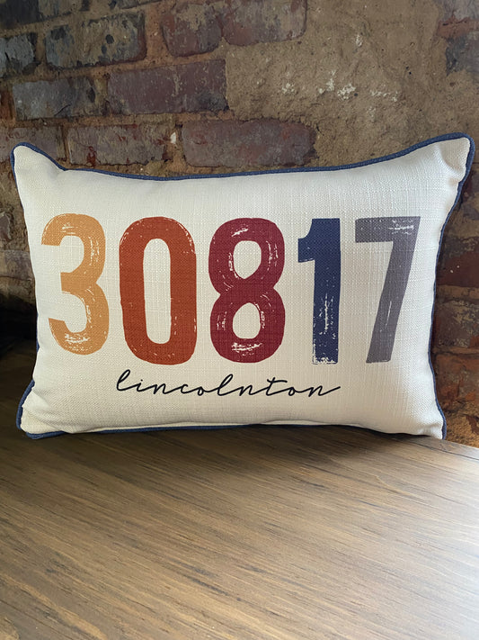 City and Zip Code Pillow