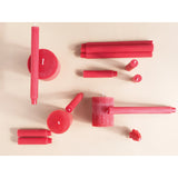5" Unscented Pleated Taper Candle, Red